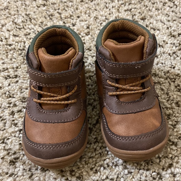NWOT Stride Right brown & hunter green leather high top tennis shoes - size 4 - Picture 6 of 9